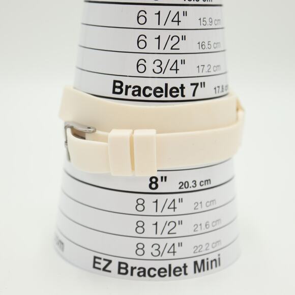 Betsey Johnson Gold Tone 30mm Watch Gem Bezel White Silicone Wrap w New Battery - Picture 4 of 9